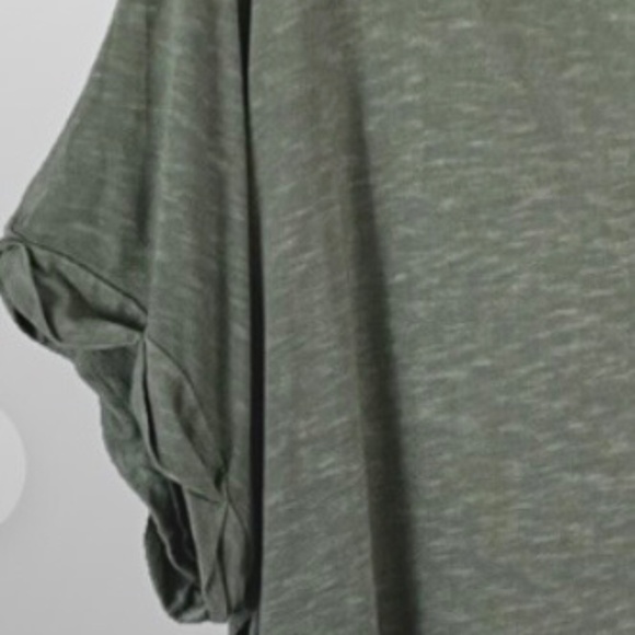 New Women’s Candace Cameron Bure Tee Sunkissed V-Neck Linen Blend Olive Ash XXS - Picture 5 of 5